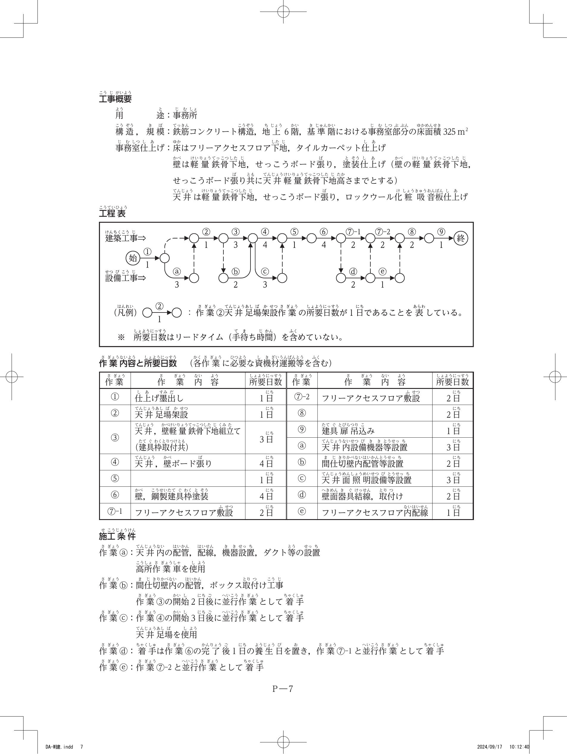 問題3 工程表ネットワーク図